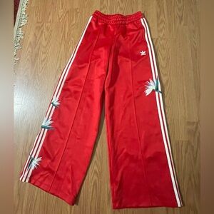 Adidas Originals X Thede Magugu floral red wide leg track pants women’s size S